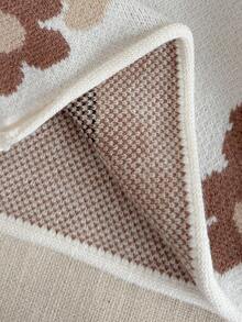 PrepCrw Baby Girls Campus Style Bear Print Pullover Sweater Adorable Baby Girl Autumn Sweater, White Knit Long Sleeve Pullover With Playful Brown Bear Design School Tops Clothes Outfit Cute Tops Graphic Tees Fall Winter - Multicolor - View 5