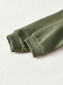 Cozy Pixies 男婴 2 件套休闲纯色长袖连帽衫和裤子套装