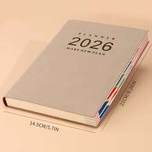 SHEIN 2026 A5 Grand Standard Plan Calendar Planning ,Comes With Stickers,High Quality PU Leather (January December) Daily, Weekly, And Monthly Agendas, 100g Of Paper, 365 Day To-Do List, Planner's Selection, Perfect Gift!, School Supplies,Back To School - A5 - View 18