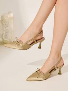 CUCCOO CHICEST Zapatos de tacón alto con punta afilada, tira de tobillo y lazo para mujer, de estilo vintage clásico, cómodos y versátiles, nuevo diseño