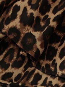 Sweetra Sexy Leopard Print Backless Halter Neck Summer Dress - Brown - View 4