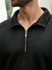 ResortEase Hommes grande taille Mode de Rue, Pull en Tricot Style Ins, Pull à Col Montant Tricoté Vêtements de Sport, Sweat-shirt-shirt Regular Fit Plein de Style de Rue Moderne, Technologique, de Luxe, Convient pour les Sorties de Rue, la Mode, les Occasions Décontractées, les Fêtes, les Sports de Plein Air, les Assortiments Quotidiens, les Cadeaux de Vacances, Unisexe, Sweat-shirt-shirt à Demi-Zip, Pull Homme, Top Homme, Automne, Top à Manches Longues