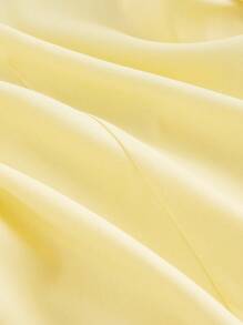 SHEIN MOD 秋冬女士休闲翻领黄色金属纽扣宽肩西装外套