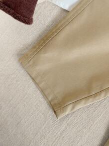 PrepCrw Baby Boys' Collegiate Bear Patch Khaki Pants Baby Khaki Pants Baby Summer Pants Baby Boy Beige Outfit Baby Boy Khaki Shorts Baby Bear Pants - Khaki - View 5