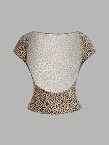 SHEIN Essnce 4入組休閒極簡圓領緊身無背女T恤，適用於夏季 - 彩色 - 查看 9