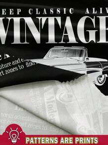 SHEIN LUNE Vintage Women's Casual Retro Car Pattern Tank Top, Suitable For Spring/Summer