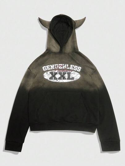 Street Life Men's Washed Gradient Print Hoodie Sweatshirt