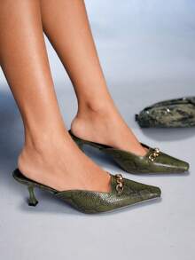 CUCCOO GRLICON Sandalias de tacón alto de punta cuadrada con estampado de piel de serpiente para mujer, tacones altos sexy con estampado animal, adecuados para volver al colegio, Halloween, Navidad y atuendos de fiesta