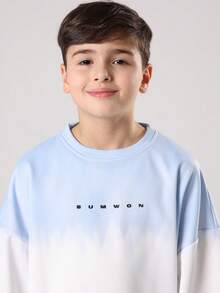 SUMWON 男童扎染卫衣短裤套装，休闲套头衫，圆领长袖，秋冬款 - 彩色 - 查看 5