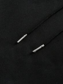 INAWLY 女式樱桃印花长袖抽绳连帽休闲套头衫秋季 - 黑色 - 查看 4