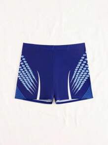 Manfinity KASUA Men's Striped Elastic Waist Casual Swim Trunks