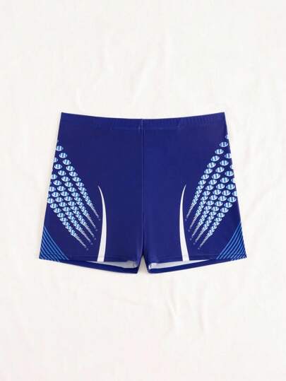 Manfinity KASUA Men's Striped Elastic Waist Casual Swim Trunks