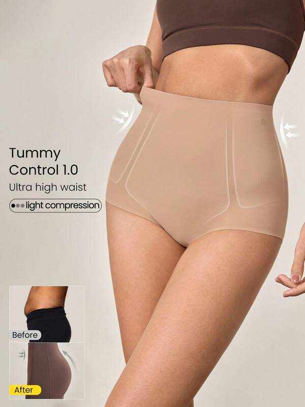 GLOWMODE Ropa interior de control de abdomen y levantamiento de glúteos de cintura alta con ajuste esculpido para uso diario casual