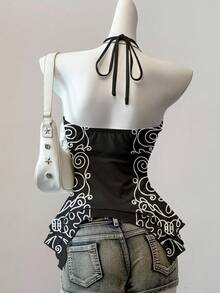 SHEIN EZwear Y2K GRUNGE 风格休闲简约可爱图案手绘印花女式吊带背心 - 彩色 - 查看 2