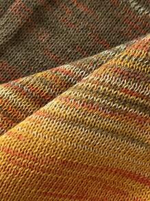 Elamini 女士休闲圆领长袖毛衣，秋冬针织套头衫 - 棕色 - 查看 5