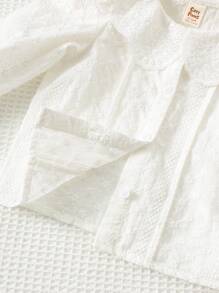 Cozy Pixies Cardigan con colletto a volant di colore unito per bambina