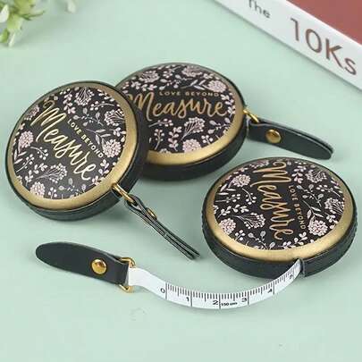 1 Piece Of 1.5-Meter Portable Telescopic Retro PU Leather Mini Tape Measure Retro Measuring Scale Retro Sewing Centimeter Inch Drum Scale