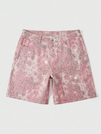 Street Life Pantalones cortos de mezclilla casuales y versátiles con cierre de botones para hombres