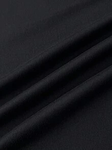 Teen Girl Black Contrast Star Print Long Sleeve Round Neck T-Shirt, Back To School Tee, Streetwear Casual Tee, Fitted Ruched Hem Cropped T-Shirt - Dark Grey - View 7