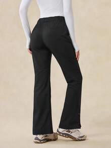 OutZeal 女士户外黑色裤子，适合露营、徒步旅行，防水弹力修身喇叭裤腿，带口袋 - 黑色 - 查看 10