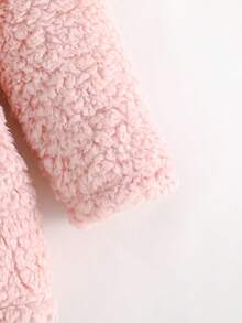 Cozy Pixies Baby Girl Thickened Knitted Strawberry Pattern Hooded Long Sleeve Tie-Waist Robe Fall Winter - Pink - View 8