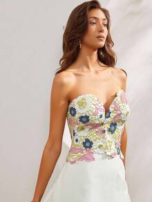 L'Amorae 优雅派对迷人性感露肩女式迷你连衣裙 - 白色 - 查看 3