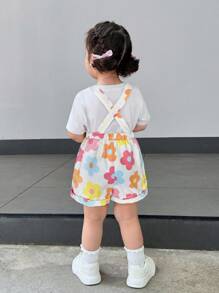 Babygirl 可爱蝴蝶结装饰无袖连体衣，夏季百搭 - 彩色 - 查看 2
