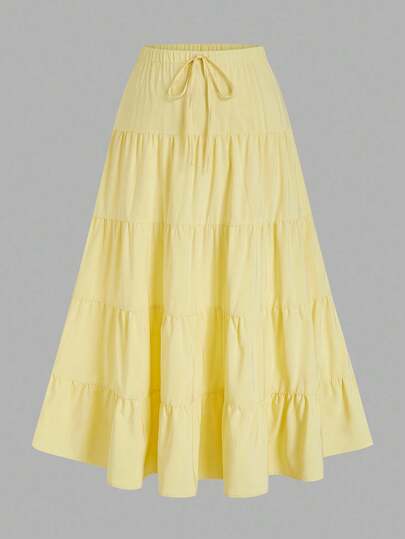 Sweetra 纯色可爱甜美宽松休闲长裙