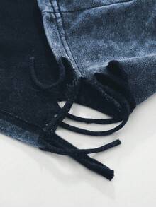 Manfinity EMRG 男士夏季标语印花做旧圆领短袖休闲T恤 - 藍色 - 查看 5