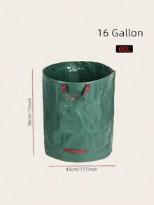 16 32 72 Gallon Large Capacity Garden Waste Bag With Handle Reusable Collapsible Heavy Duty Lawn Trash Bag Leaf Basket Bag Outdoor Camping Foldable Trash Can Portable Yard Waste Bags Debris Garbage Bag For Pool Patio Gardening - Green - View 6