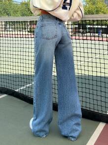 EURMUSE LOW RISE WIDELEG LIGHT GREY Y2K JEAN - Light Grey - View 2