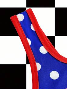 Y2Kool Annarte Y2K Casual Polka Dot Colorblock Sleeveless Crop Top #87, Suitable For Summer, Vacation, Party, Daily Wear Sexy Top - Multicolor - View 4