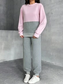 EURMUSE 女士两件套运动衫和运动裤套装 - 彩色 - 查看 6