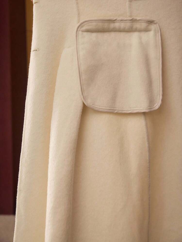 WOOL SHAWL COLLAR EMBROIDERY DETAIL OVERCOAT