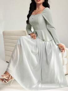 Modelyn Olive Green Commuter Chic Long Sleeve Collared Waist Cinched 2 Pieces Set Fall Cloth For Women