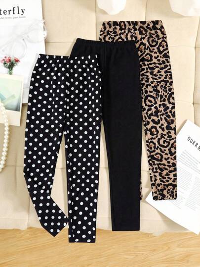 Tween Girl Knitted Casual Leggings 3pcs Set