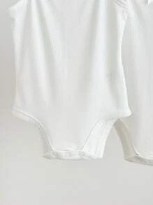 SHEIN 3件套休闲简约针织纯色细肩带紧身衣 - 白色 - 查看 4