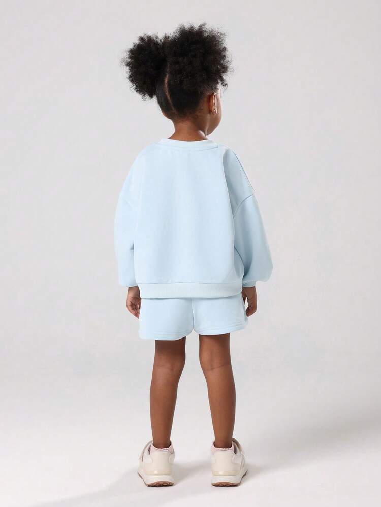 Newport Beach Varsity Print Sweatshirt And Shorts Set
