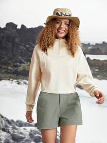 In My Nature 女士可拆卸两部分户外徒步裤，适合露营、徒步旅行、通勤 - 灰卡其色 - 查看 7