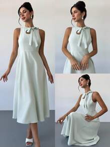 Firerie Lange Damenkleider, Abschlussfeier, Lehrerinnen-Outfits für Frauen, Lehrerin-Kleid - Grün - Übersicht 2