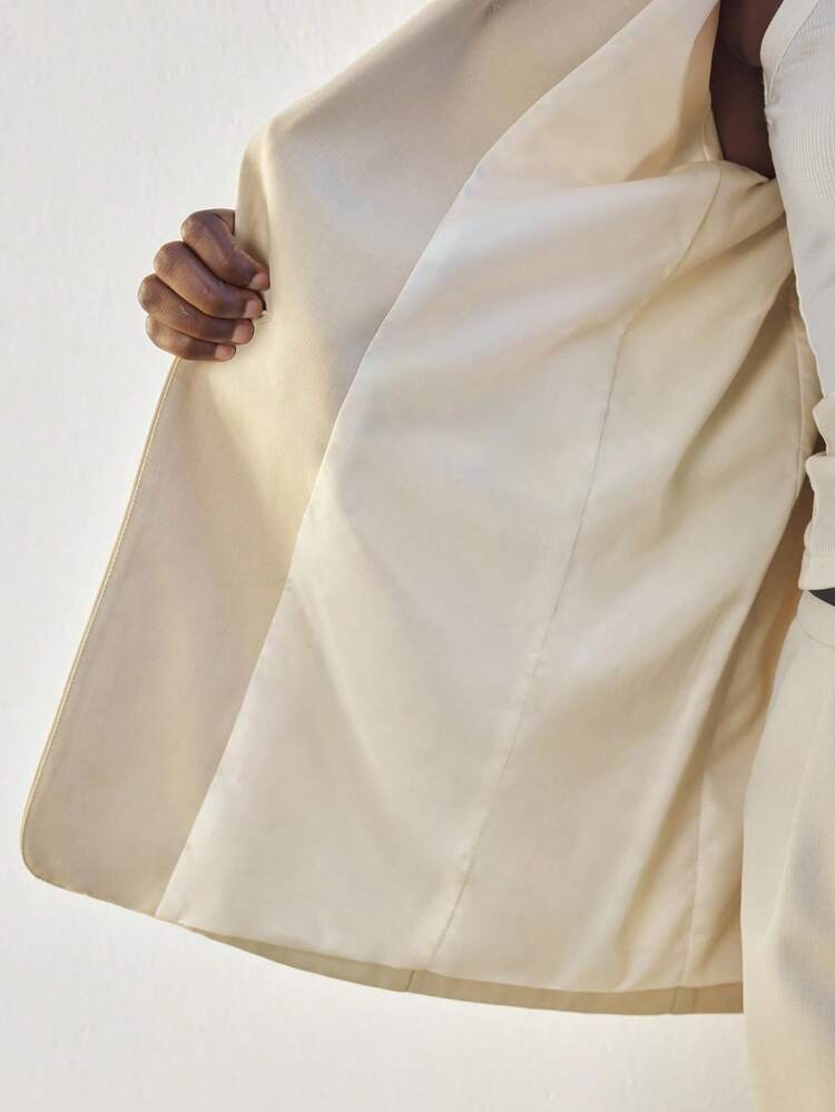 SHEIN Maija Women's Solid Color Blazer Jacket, Suitable For Work Autumn Winter Clothes For Women