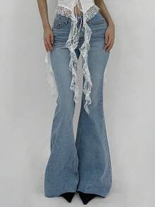 DAZY Women's Light Wash Flare Jeans - Light Wash - View 1