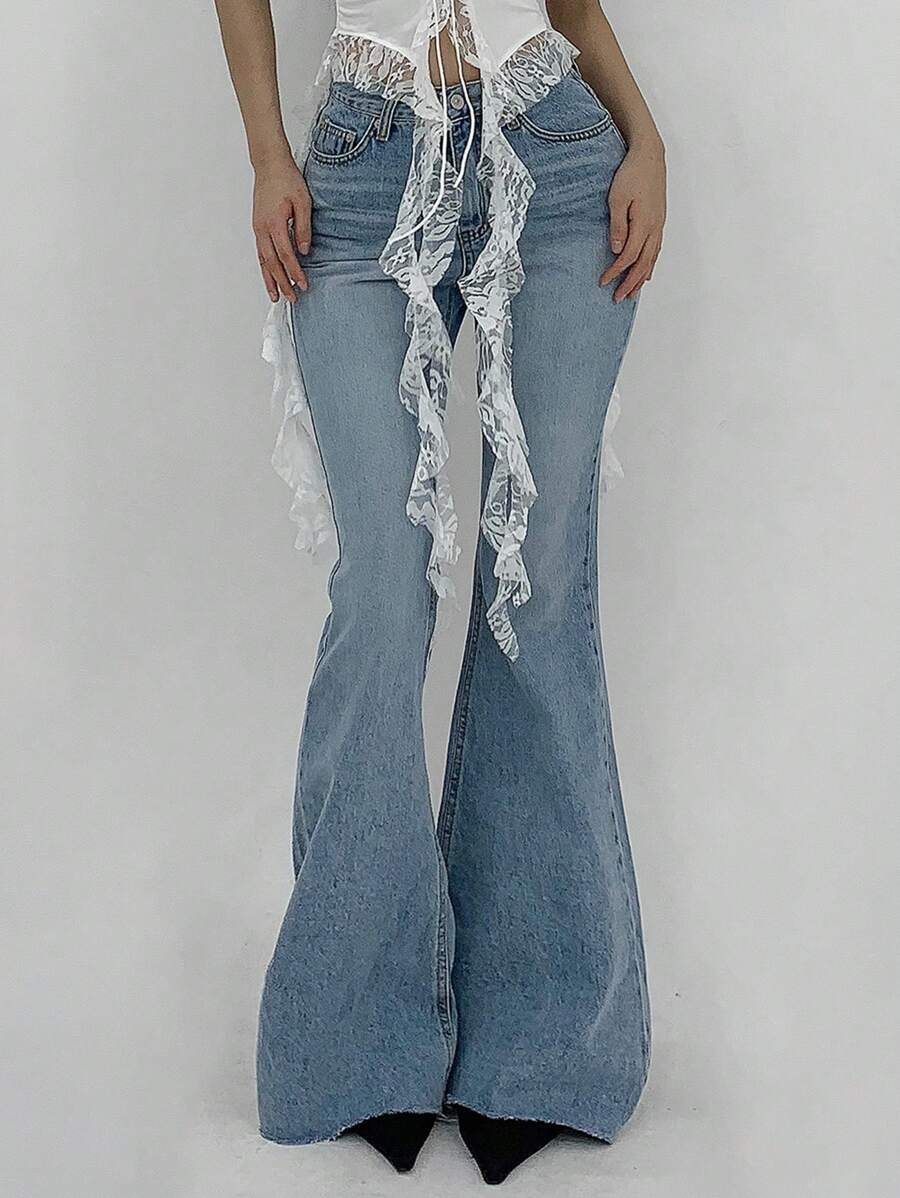 DAZY Women's Light Wash Flare Jeans - Light Wash - View 1