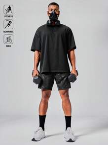 Acti Log Men's Black Breathable Sports Shorts With Pockets,7 Inch Workout Athletic Shorts For Active Fitness Training,Running,Ride And Casual Wear - Black - View 2