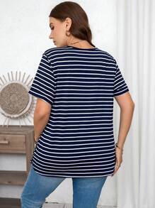 SHEIN LUNE Women Plus Size Long Sleeve Casual Embroidery Heart Tee Summer Spring Clothes