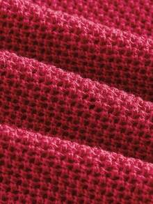 lacRébo Blusa con patrón de flores rojas a crochet con detalle de borde de concha, atuendos de maestro, salida, atuendos de oficina - Burdeos - Ver 10