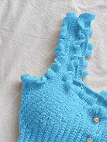 Soleia 女士浪漫休閒假日針織上衣 - 藍色 - 查看 3