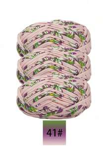 3pcs Polyester Satin Ribbon Yarn Bundle, Approximately 300g, Multi-Color And Mixed Color Self Peeling Gauze, Knitted Yarn, Colored Cloth, T-Shirt Yarn Fabric - Used For DIY Crochet Slippers, Bags, Storage Baskets Production - Multicolor - View 15