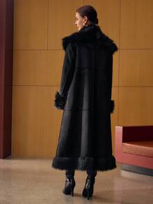 MOTF PREMIUM LONG SLEEVE LONG FAUX FUR COAT, AUTUMN/WINTER - Black - View 4