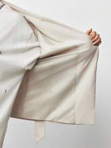 Maija Women's Fashionable & Elegant Sleeveless Suit Set With Belt In Fall/Winter - Apricot - View 8